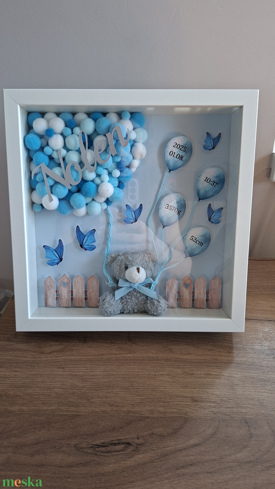 Baba emlékőrző képkeret, baba születési adatok kép - baba - mama - babaemlékek - baba emlékőrző - Meska.hu