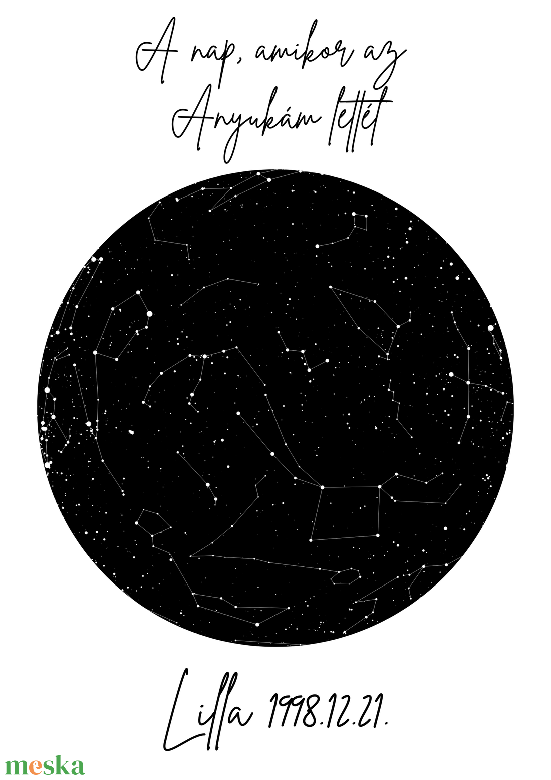 A nap, amikor az anyukám lettél csillagtérkép - művészet - grafika & illusztráció - digitális - Meska.hu