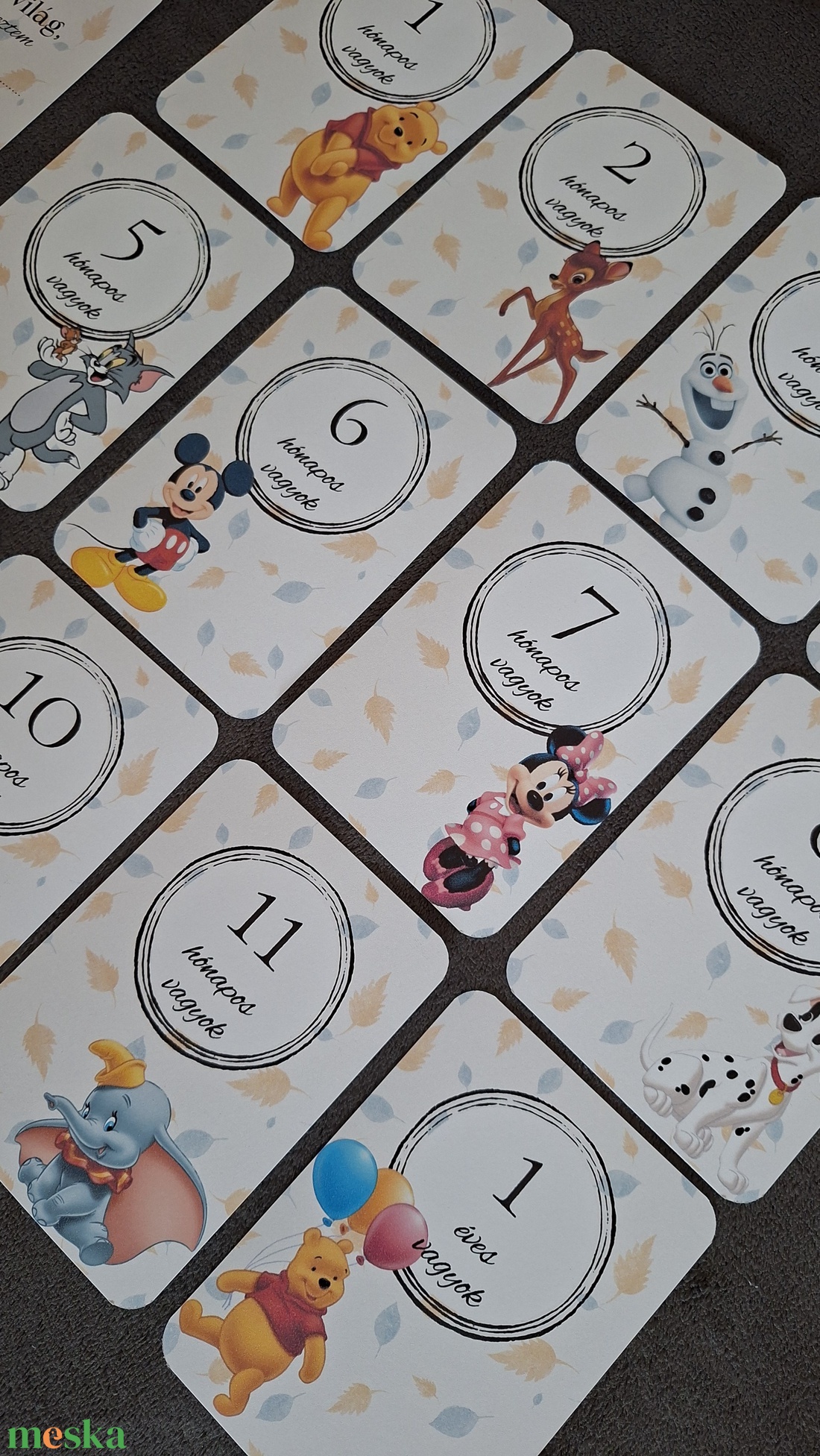 13db-os Baba mérföldkő kártya, babakártya kártyatartóval - baba - mama - babafotózás - baba mérföldkő kártyák - Meska.hu