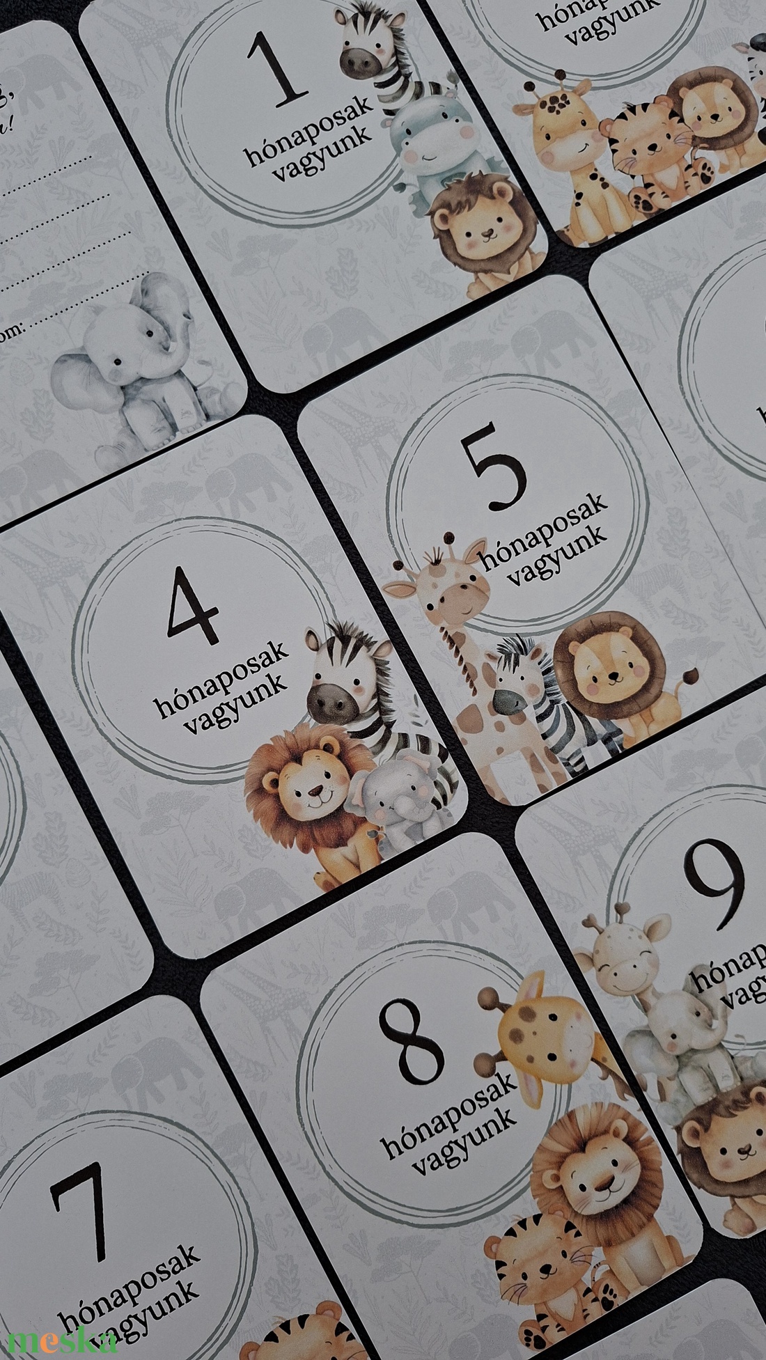 Baba mérföldkő kártya ikreknek, babakártya kártyatartóval - baba - mama - babafotózás - baba mérföldkő kártyák - Meska.hu