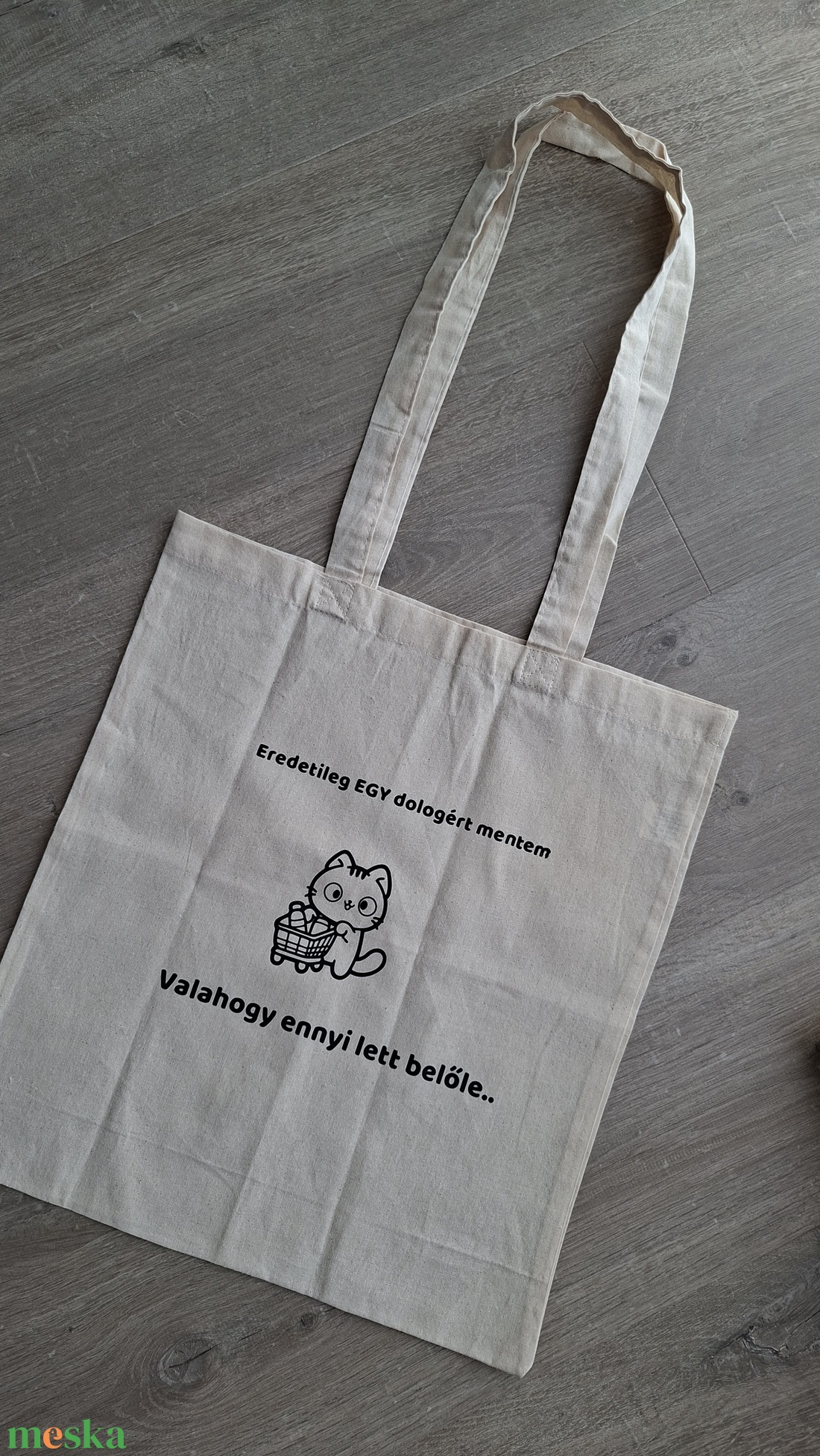Macskás vászontáska - táska & tok - bevásárlás & shopper táska - shopper, textiltáska, szatyor - Meska.hu