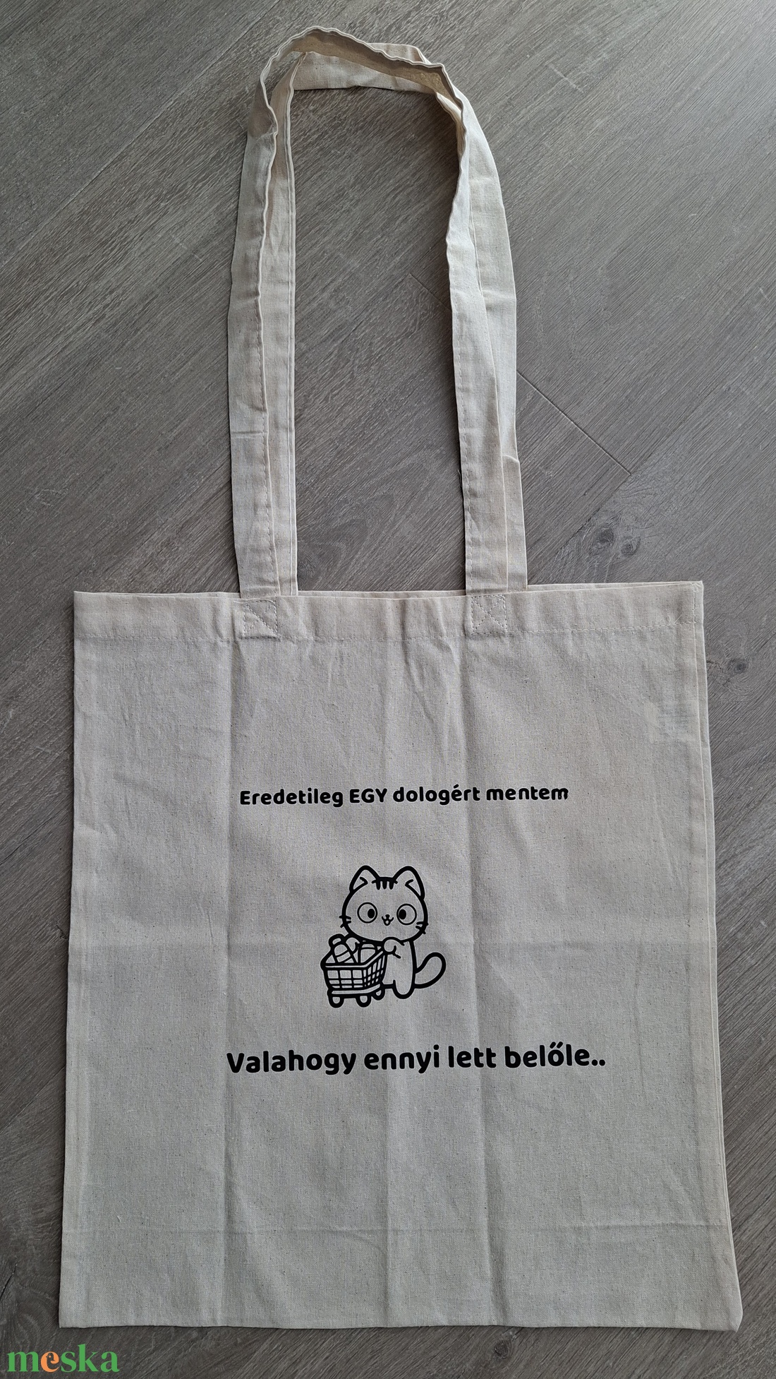 Macskás vászontáska - táska & tok - bevásárlás & shopper táska - shopper, textiltáska, szatyor - Meska.hu
