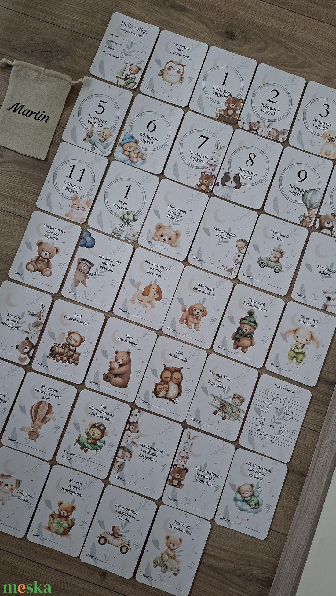 40db Baba mérföldkő kártya, babakártya - baba - mama - babafotózás - baba mérföldkő kártyák - Meska.hu