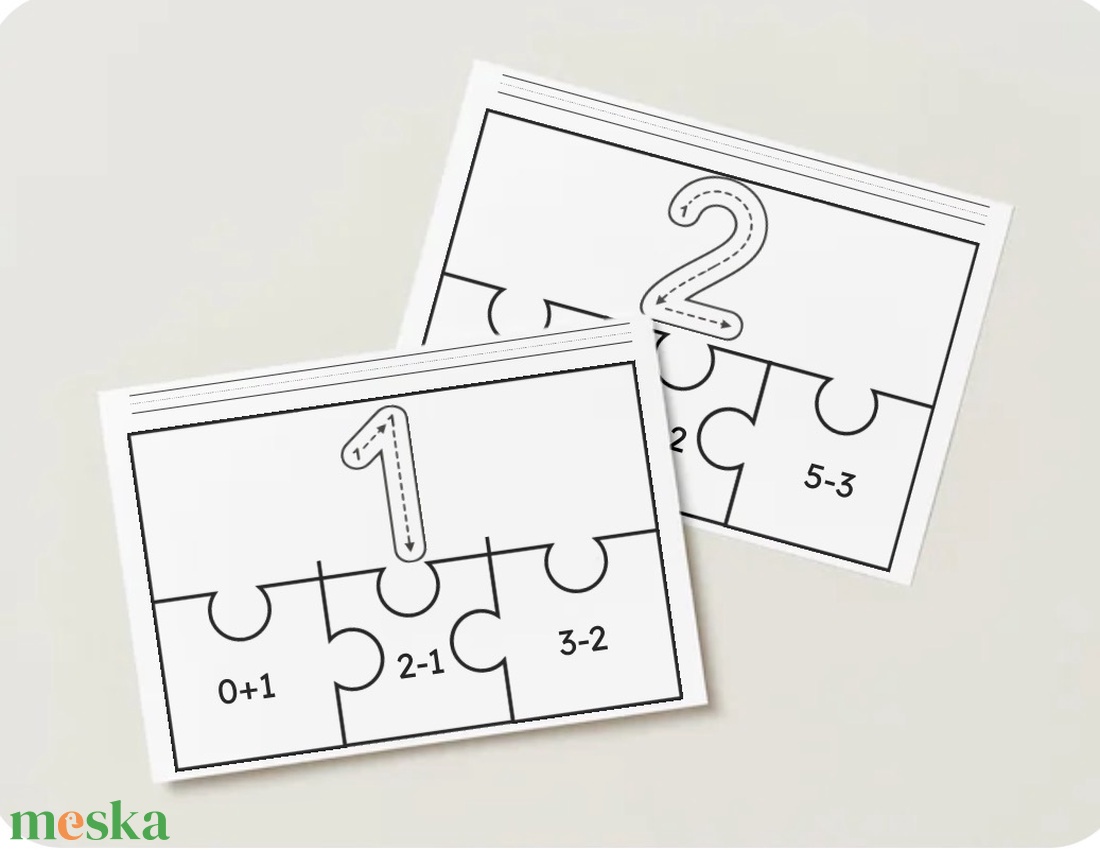 Játékos Matek Puzzle 1-20-ig � Nyomtatható Digitális Fejlesztő Játék (PDF) - játék & sport - készségfejlesztő és logikai játék - oktató játékok - Meska.hu
