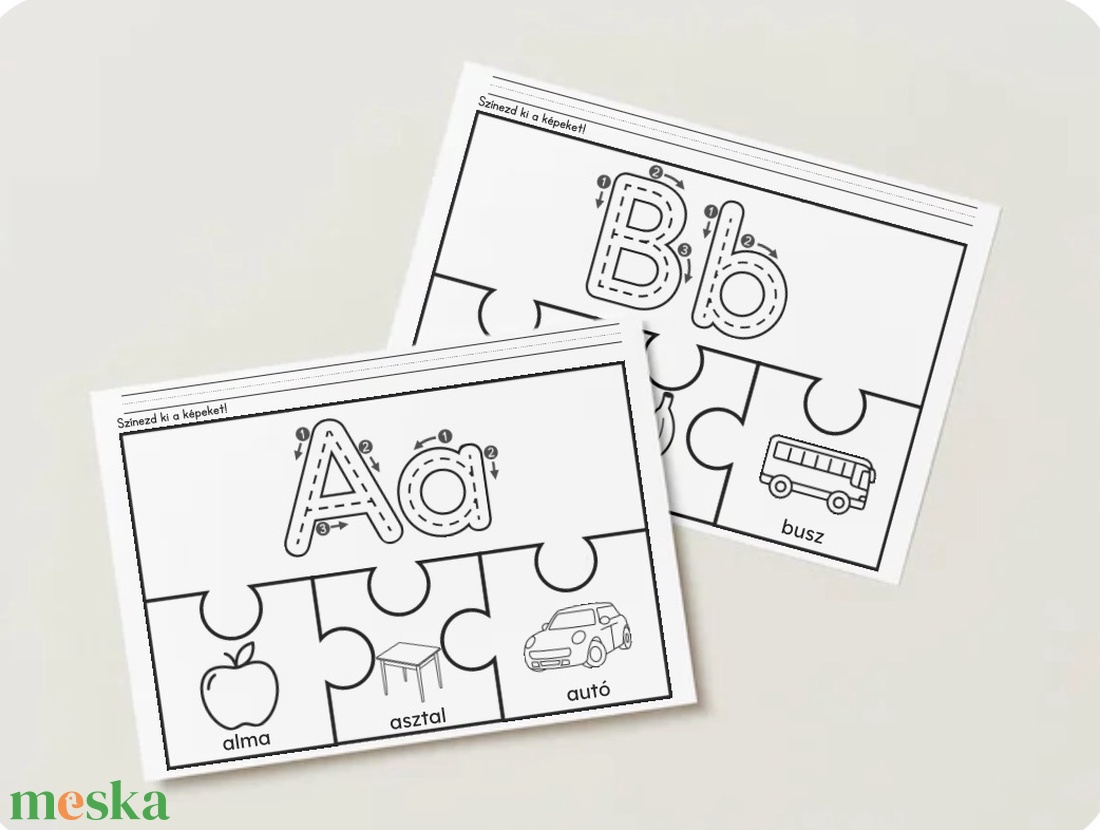 Digitális Nyomtatható Betűző Puzzle � Játékos Ábécé Tanulás (A-Z-ig) - játék & sport - készségfejlesztő és logikai játék - oktató játékok - Meska.hu