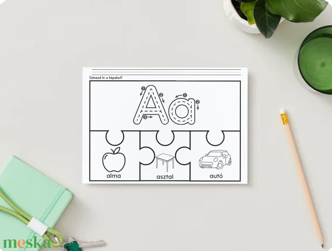 Digitális Nyomtatható Betűző Puzzle � Játékos Ábécé Tanulás (A-Z-ig) - játék & sport - készségfejlesztő és logikai játék - oktató játékok - Meska.hu
