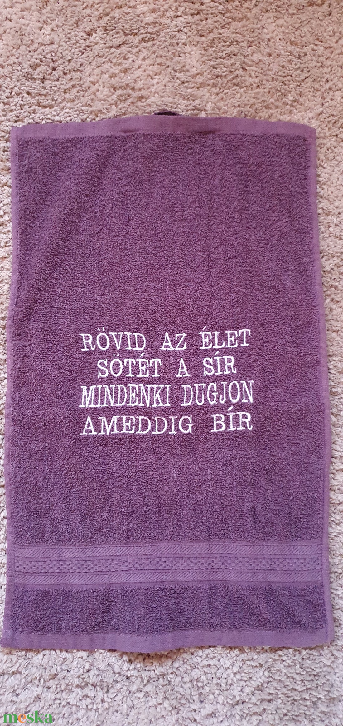 Rövid az élet.... - otthon & életmód - fürdőszoba - törölköző - Meska.hu