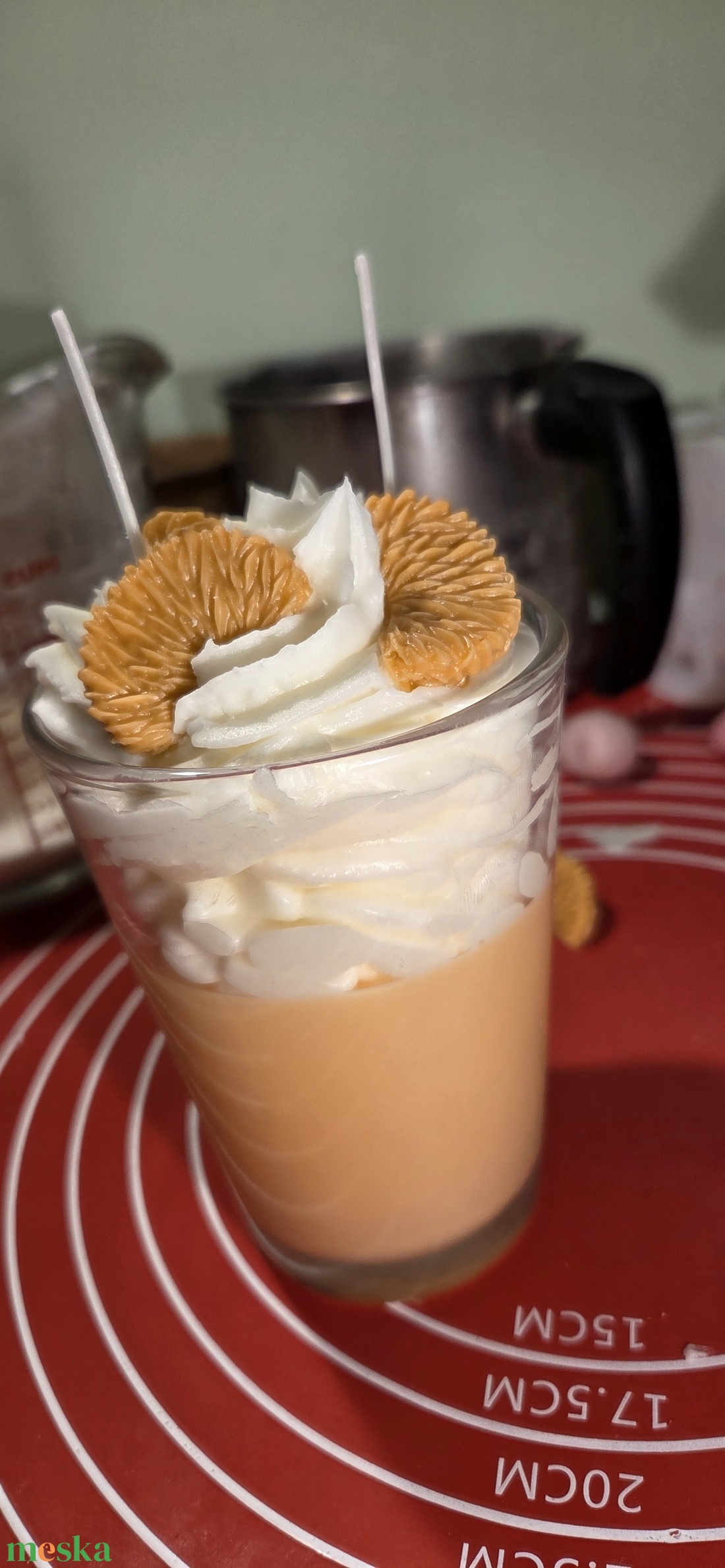 Narancsos pohár gyertya  - otthon & életmód - gyertya, illat, aroma - gyertya - Meska.hu