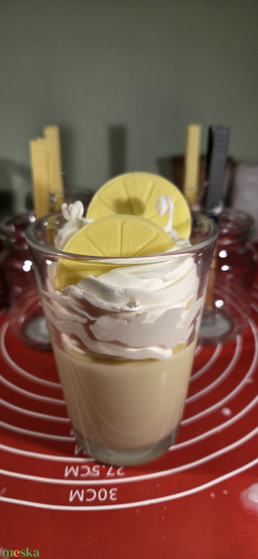 Citromos pohár gyertya  - otthon & életmód - gyertya, illat, aroma - gyertya - Meska.hu