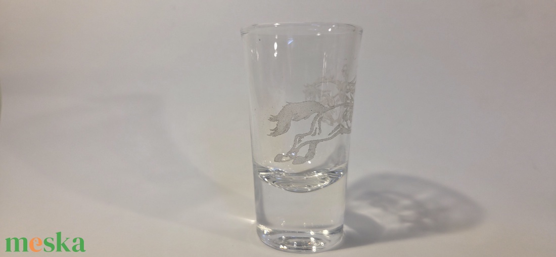 Lovas gravírozott felespohár - otthon & életmód - konyhafelszerelés, tálalás - tálalás - pálinkás poharak, szettek - Meska.hu