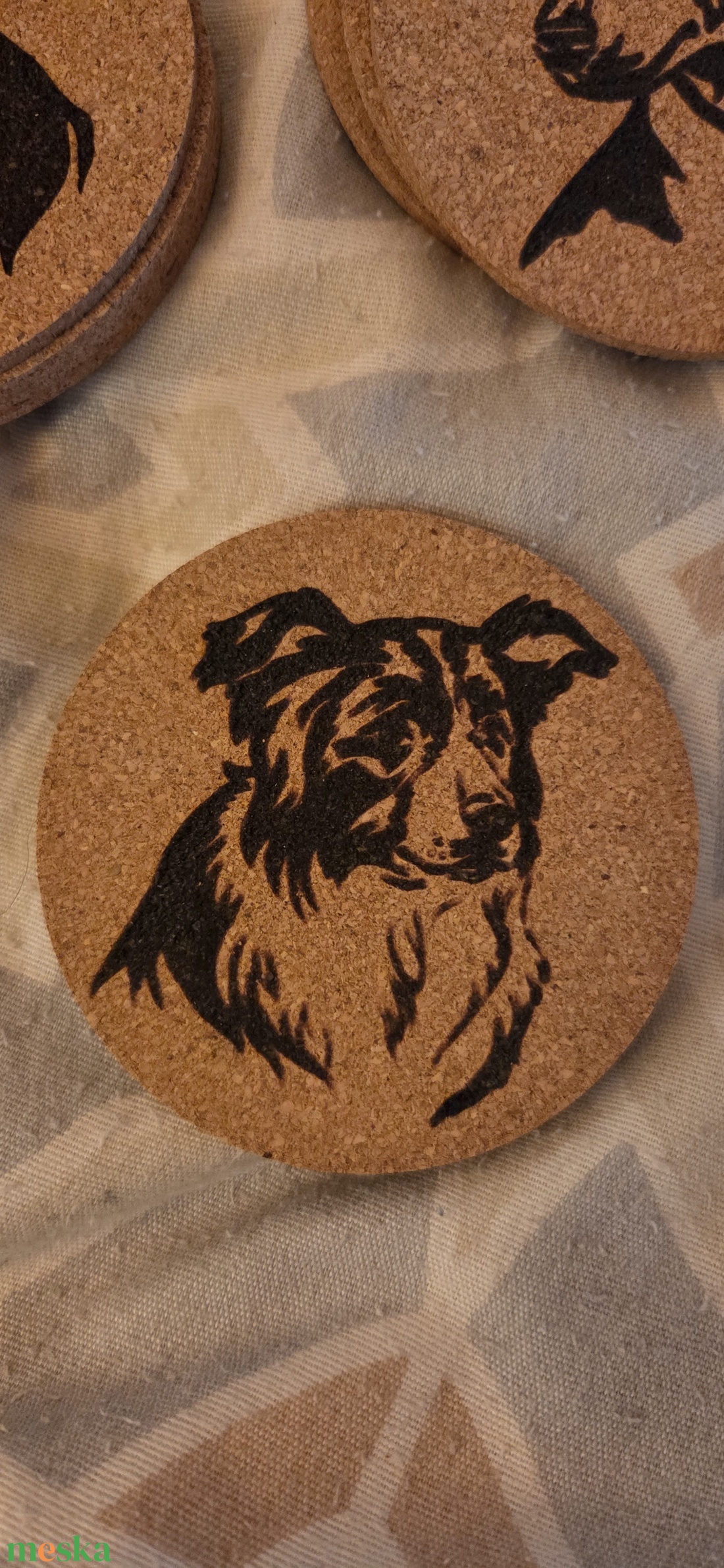 Border collie poháralátét - otthon & életmód - konyhafelszerelés, tálalás - tálalás - tányér- és poháralátét - Meska.hu