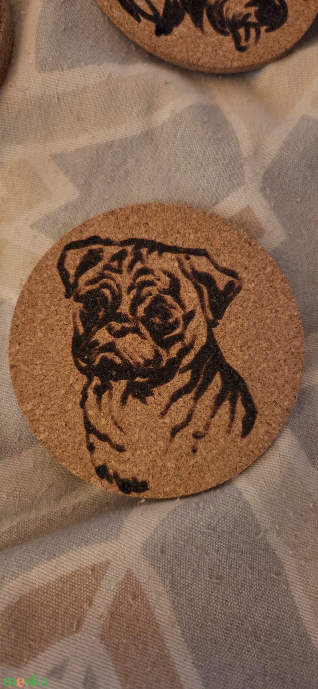 Mopsz poháralátét - otthon & életmód - konyhafelszerelés, tálalás - tálalás - tányér- és poháralátét - Meska.hu