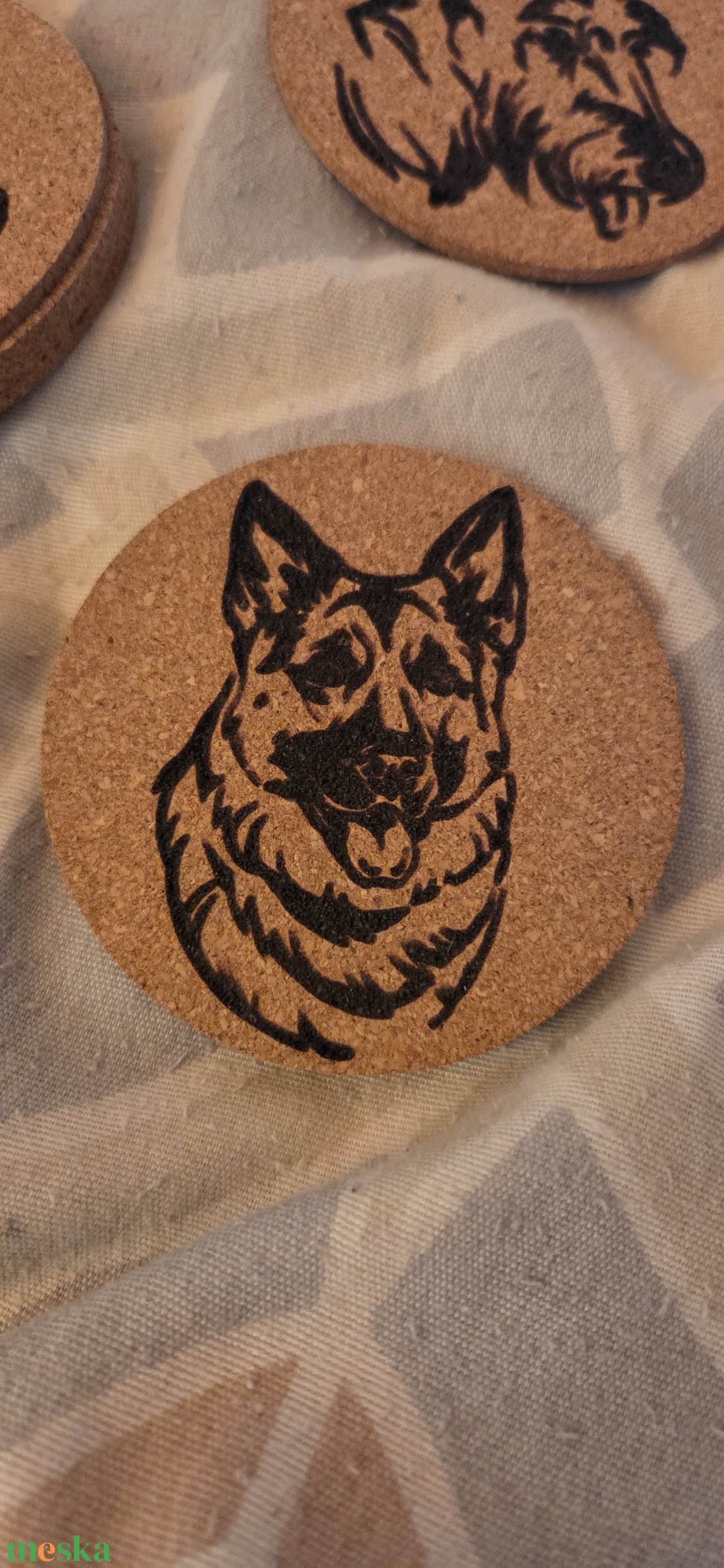 Németjuhász poháralátét - otthon & életmód - konyhafelszerelés, tálalás - tálalás - tányér- és poháralátét - Meska.hu