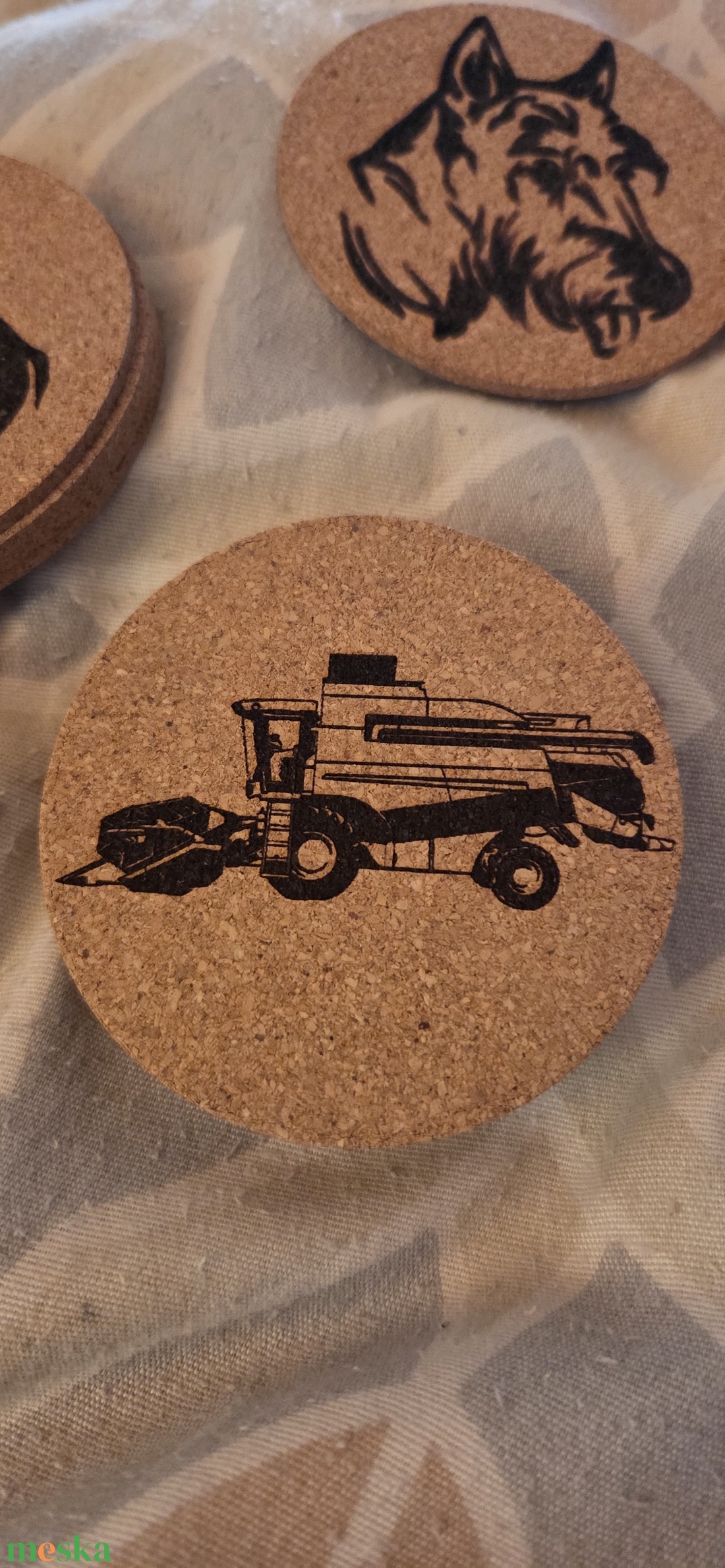 Kombájnos poháralátét - otthon & életmód - konyhafelszerelés, tálalás - tálalás - tányér- és poháralátét - Meska.hu