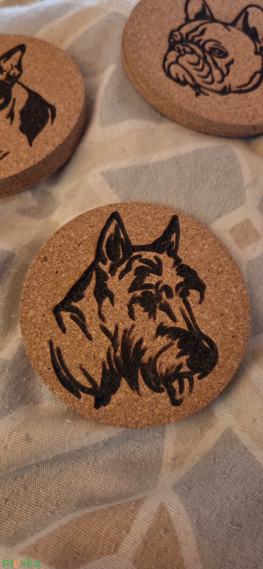 Schnautzer poháralátét - otthon & életmód - konyhafelszerelés, tálalás - tálalás - tányér- és poháralátét - Meska.hu