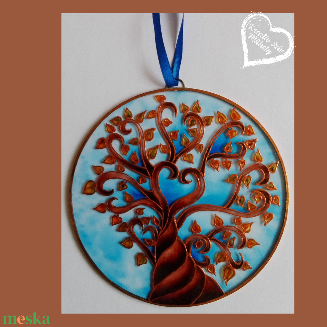 ÉLETFA-ŐSZ -Mini üvegképek - művészet - festmény - üvegfestmény - Meska.hu