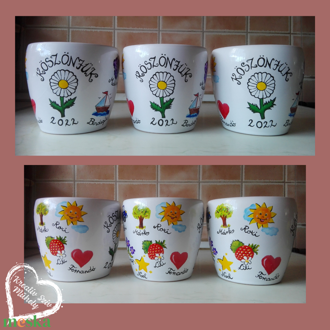 Festett kaspó/virágtartó-ballagási ajándék-ballagás óvoda/iskola/bölcsöde/évzáró/búcsúztató - otthon & életmód - dekoráció - virágdísz és tartó - cserép & kaspó - Meska.hu