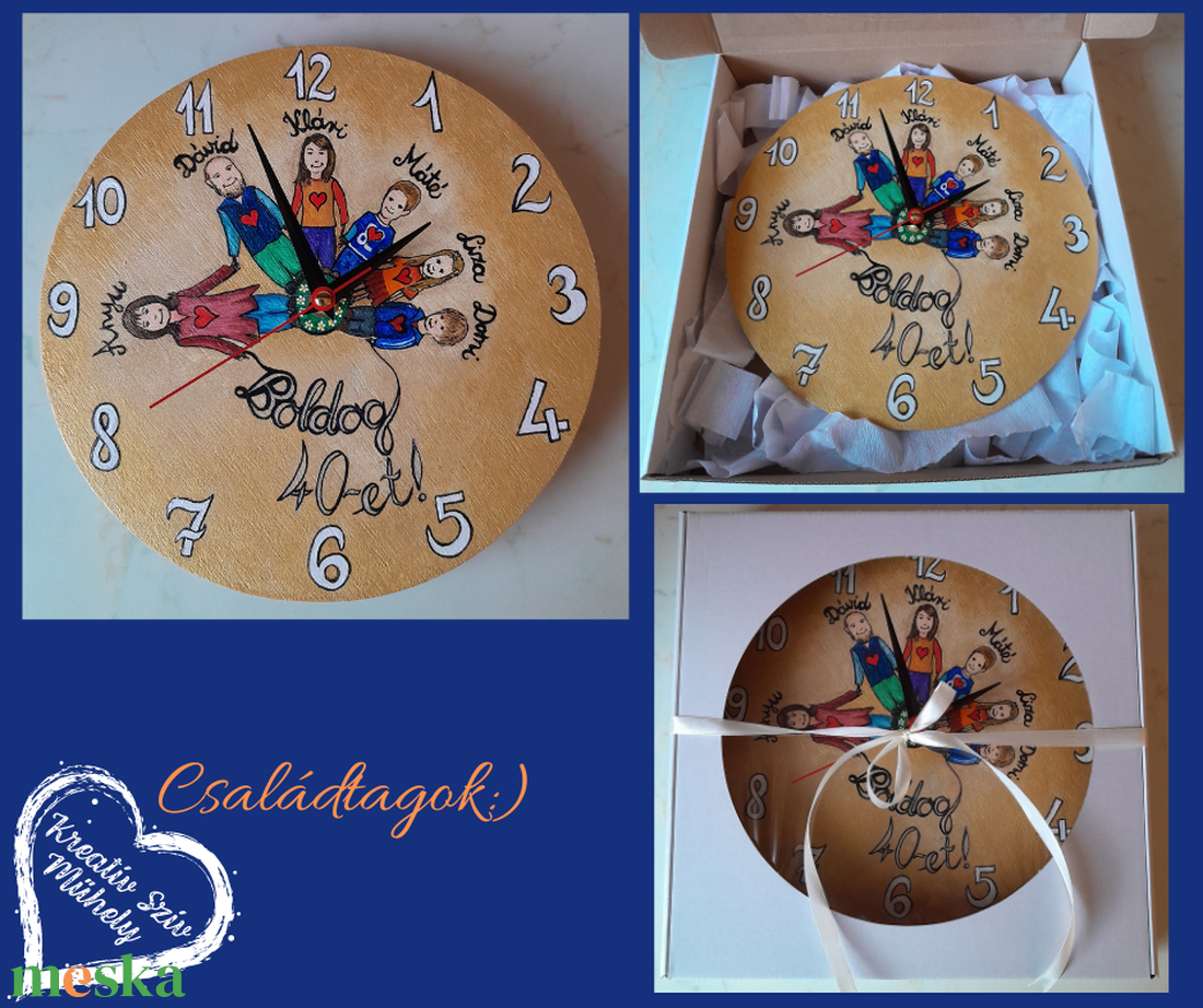Festett óra-ballagási ajándék-óvoda/iskola/bölcsőde/búcsúztató/születésnap - esküvő - emlék & ajándék - köszönőajándék - Meska.hu