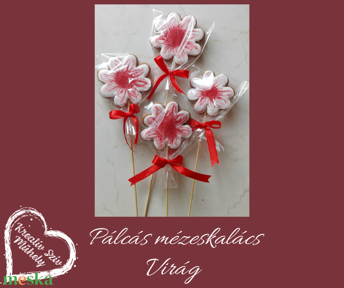 Pálcás Mézeskalács - Szív, tulipán, virág formák/köszönőajándék/esküvő/ballagás/óvoda/iskola/bölcsőde  - esküvő - emlék & ajándék - köszönőajándék - Meska.hu