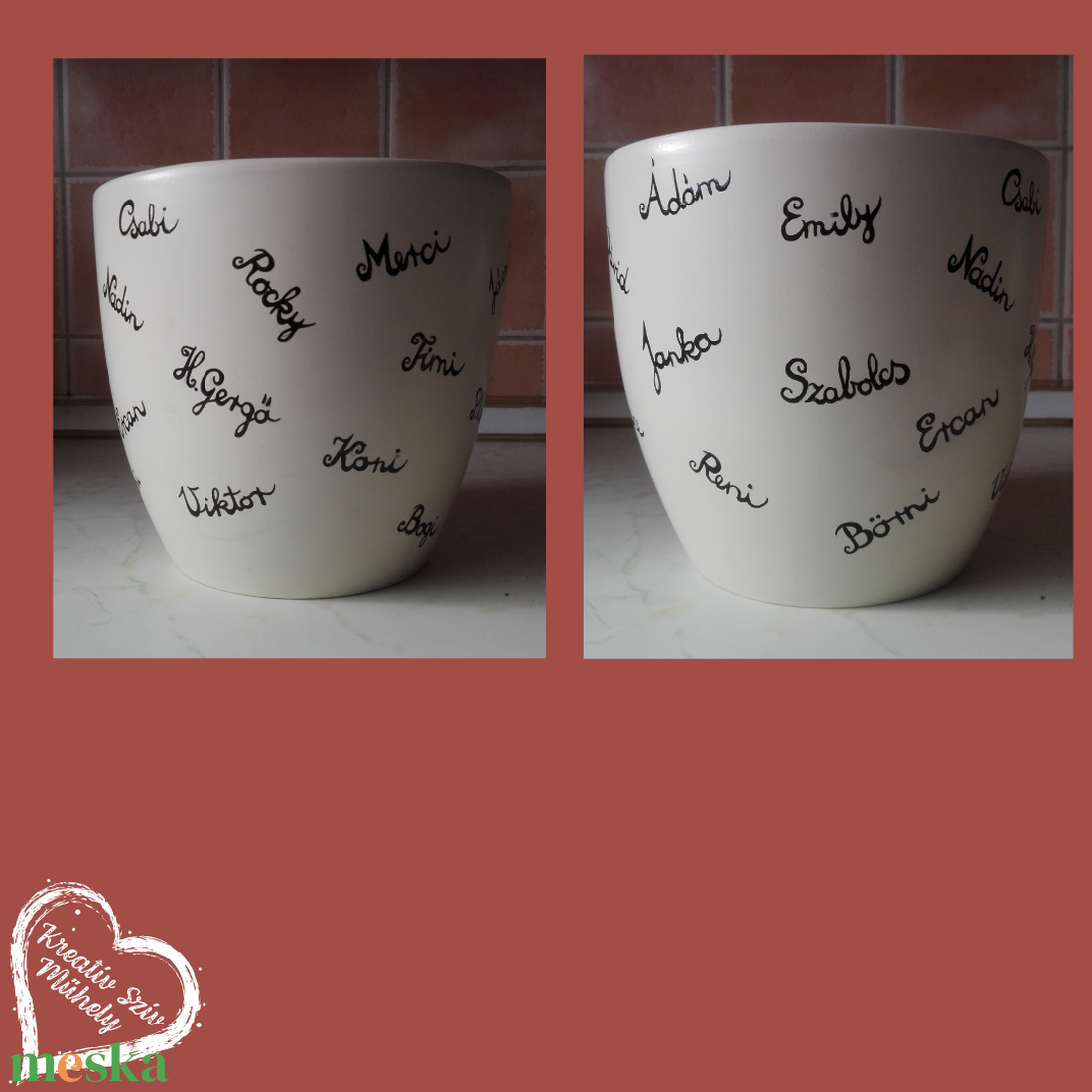 Festett kaspó-nevekkel-ballagási ajándék-ballagás óvoda/iskola/bölcsöde/évzáró/búcsúztató - otthon & életmód - dekoráció - virágdísz és tartó - cserép & kaspó - Meska.hu