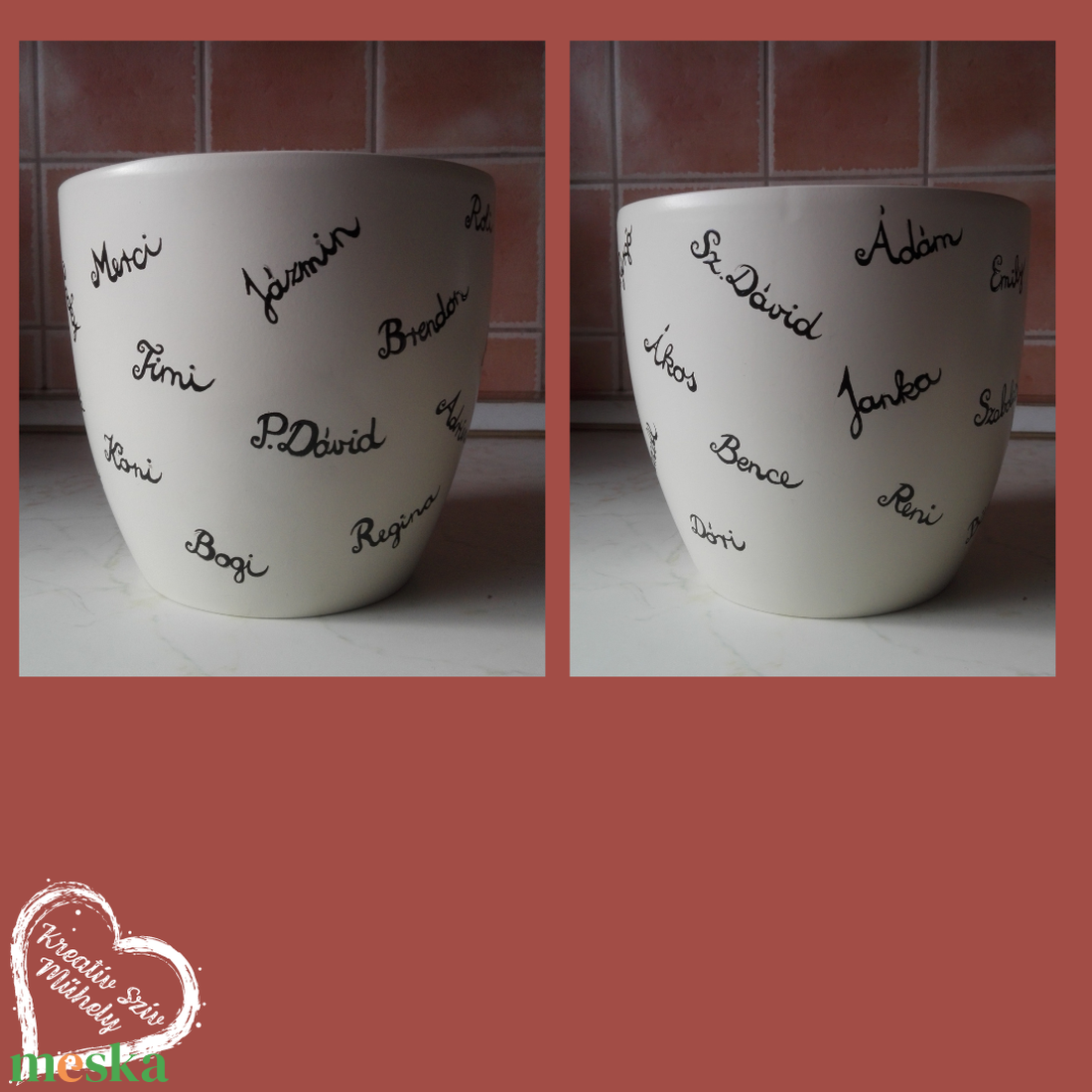 Festett kaspó-nevekkel-ballagási ajándék-ballagás óvoda/iskola/bölcsöde/évzáró/búcsúztató - otthon & életmód - dekoráció - virágdísz és tartó - cserép & kaspó - Meska.hu