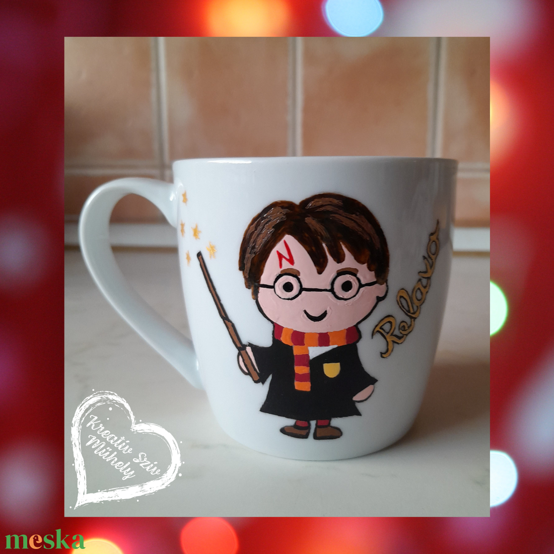 Harry Potter festett porcelán bögre:)Születésnap/gyereknap/ballagás/évzáró - otthon & életmód - papír, írószer - ajándékozás kellékei - ajándékkísérő - Meska.hu