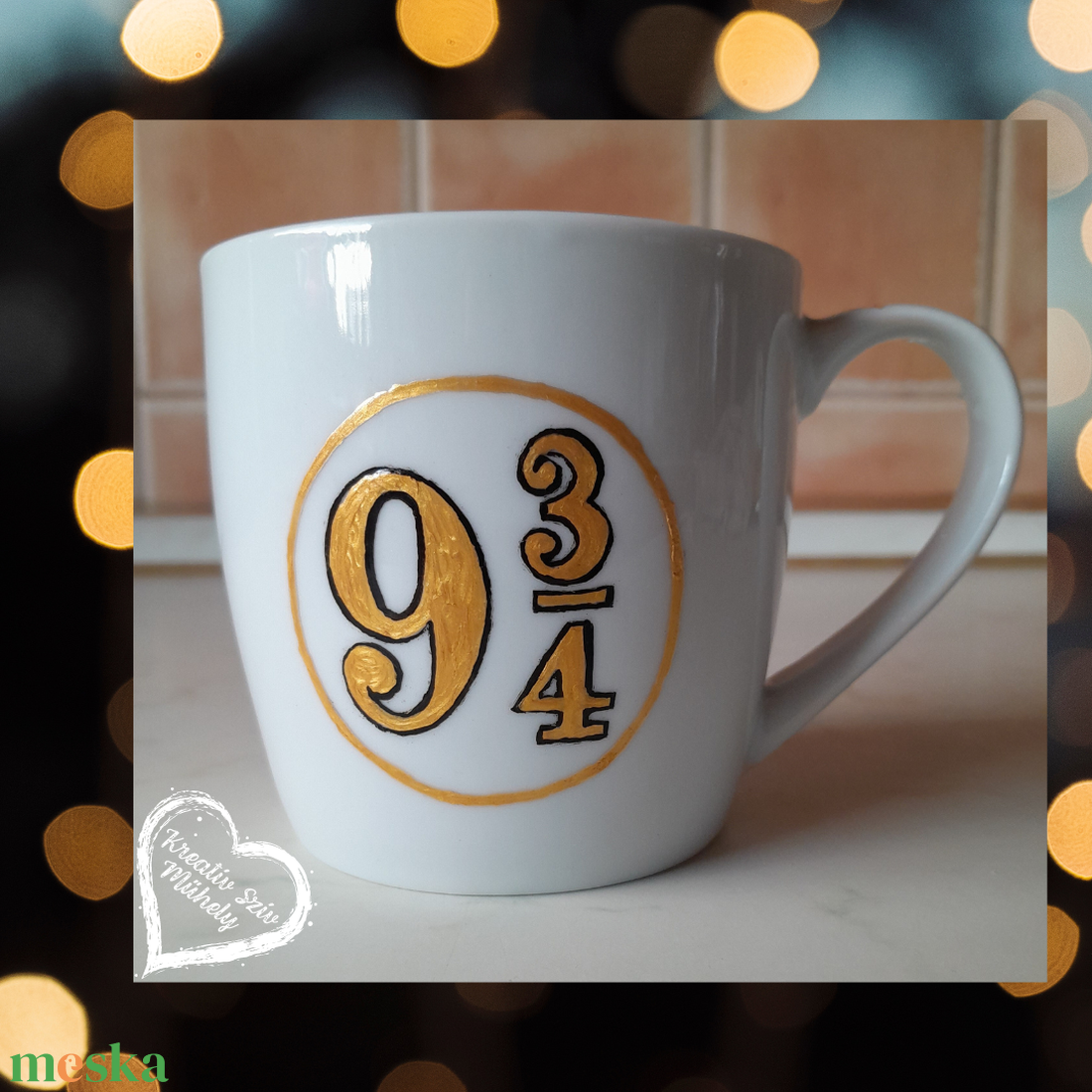 9 és 3/4 festett porcelán bögre:)Születésnap/gyereknap/ballagás/évzáró - otthon & életmód - papír, írószer - ajándékozás kellékei - ajándékkísérő - Meska.hu
