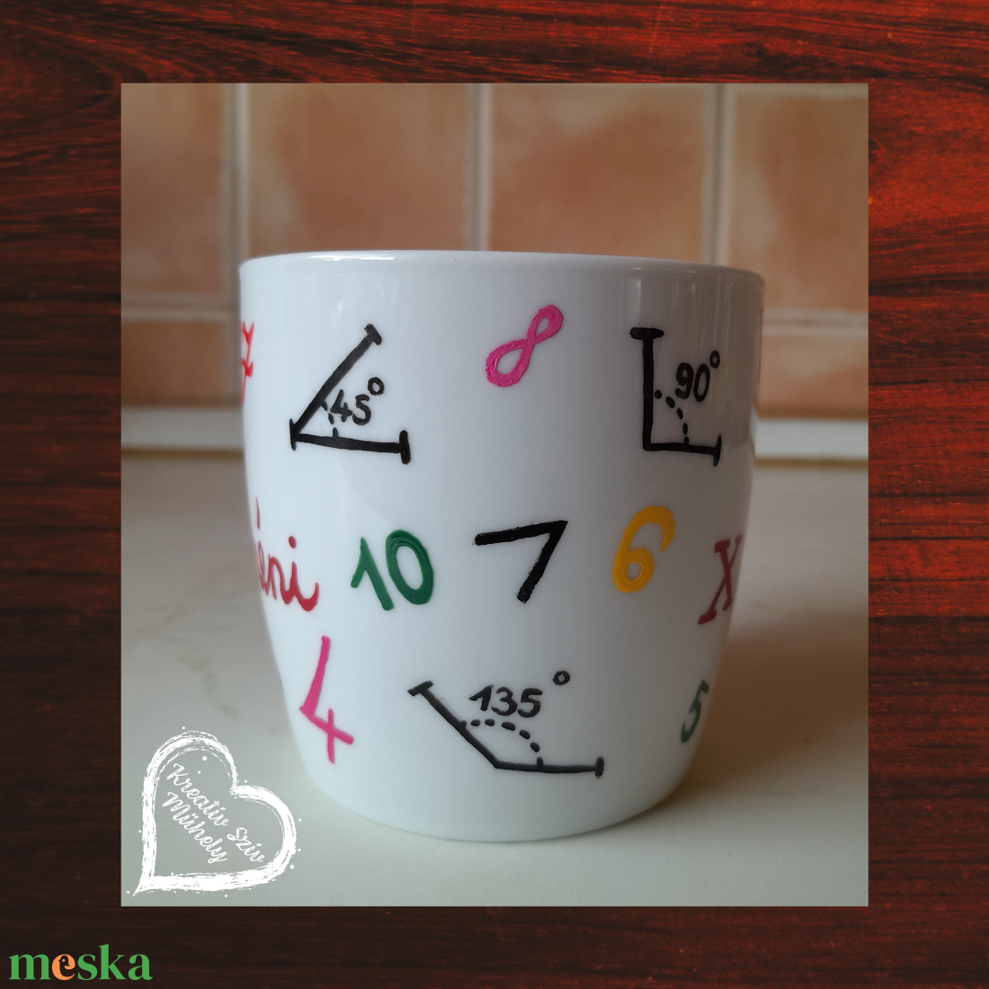 Matek tanárnak festett névvel ellátott porcelán bögre:)Születésnap/ballagás/évzáró/köszönőajándék - otthon & életmód - papír, írószer - ajándékozás kellékei - ajándékkísérő - Meska.hu