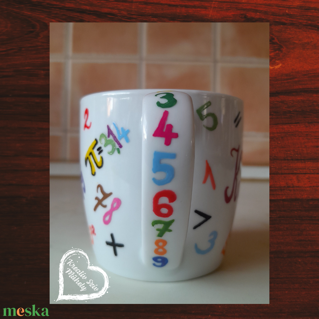 Matek tanárnak festett névvel ellátott porcelán bögre:)Születésnap/ballagás/évzáró/köszönőajándék - otthon & életmód - papír, írószer - ajándékozás kellékei - ajándékkísérő - Meska.hu