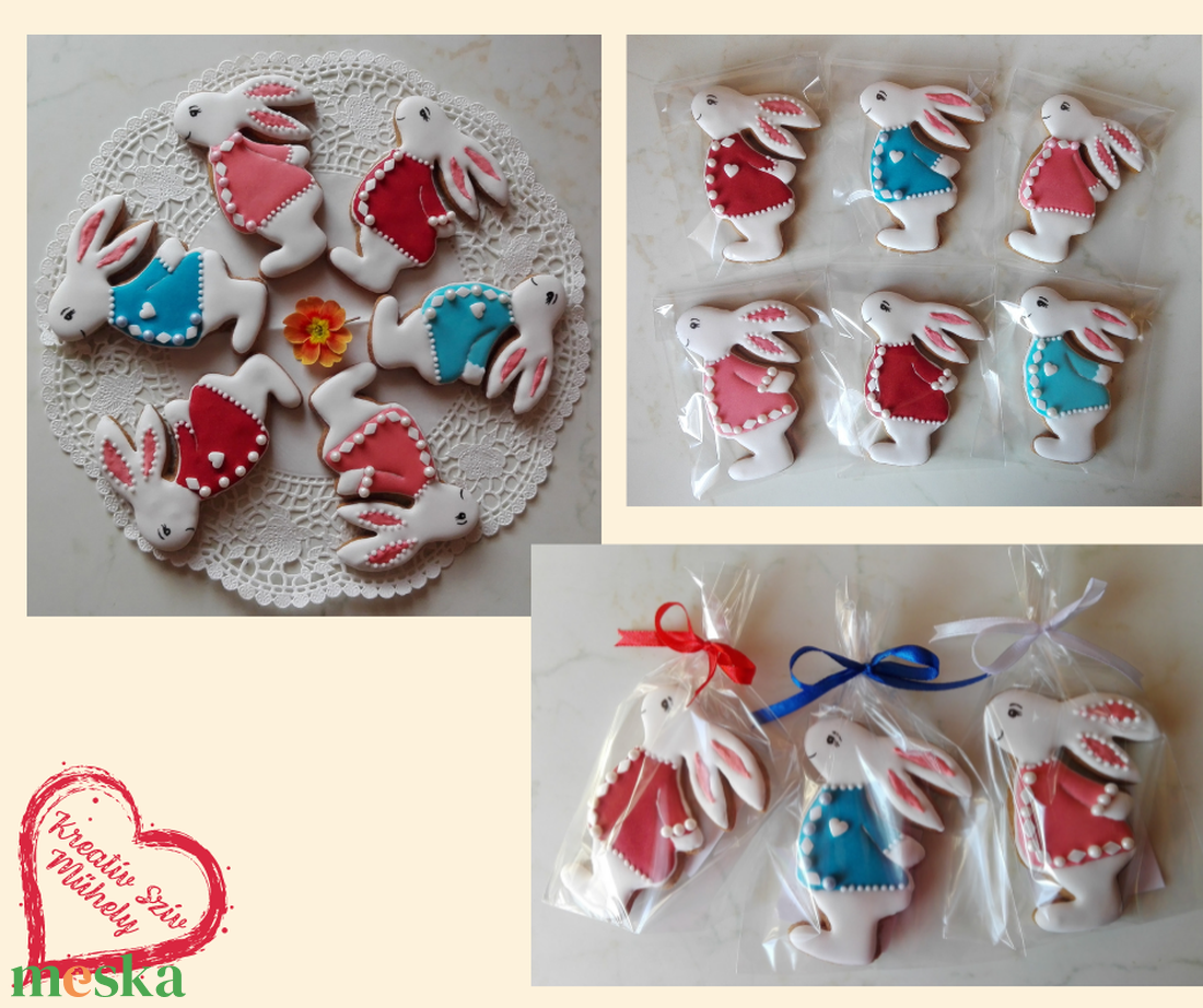 Mézeskalács -köszönőjándék nyuszik/húsvét - esküvő - emlék & ajándék - köszönőajándék - Meska.hu