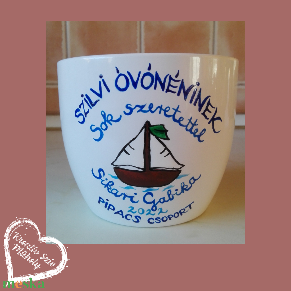 Kaspó egyéni jeles feliratosajándék-ballagótól-ballagás/óvoda/iskola/bölcsőde/évzáró/búcsúztató/ - otthon & életmód - dekoráció - virágdísz és tartó - cserép & kaspó - Meska.hu