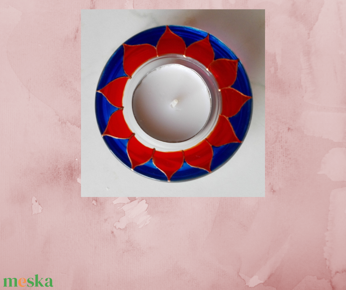 Mécsestartó-üvegfestett-teamécses-ballagás/óvoda/iskola/bölcsőde/évzáró/búcsúztató/esküvő - otthon & életmód - gyertya, illat, aroma - mécses és mécsestartó - Meska.hu