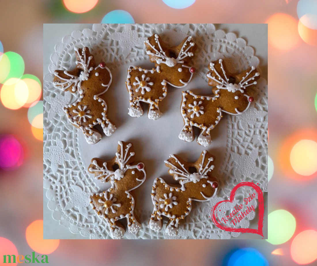 Mézeskalács -köszönőjándék/karácsonyfadísz rénszarvas - esküvő - emlék & ajándék - köszönőajándék - Meska.hu