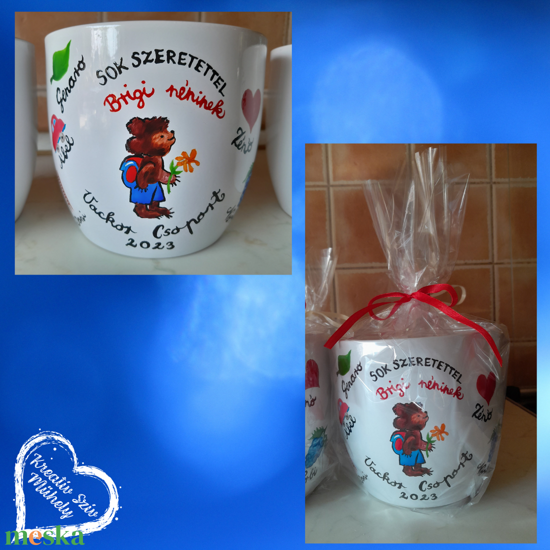 Festett kaspó/virágtartó-ballagási ajándék-ballagás óvoda/iskola/bölcsöde/évzáró/nyugdíjas búcsúztató - otthon & életmód - dekoráció - virágdísz és tartó - cserép & kaspó - Meska.hu