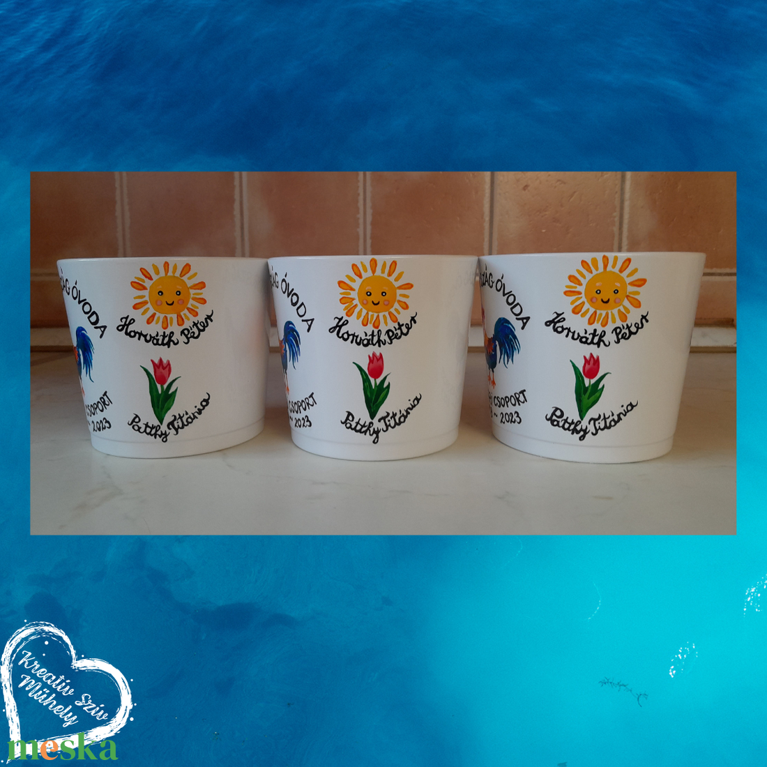 Festett kaspó/virágtartó-ballagási ajándék-ballagás óvoda/iskola/bölcsöde/évzáró/nyugdíjas búcsúztató - otthon & életmód - dekoráció - virágdísz és tartó - cserép & kaspó - Meska.hu