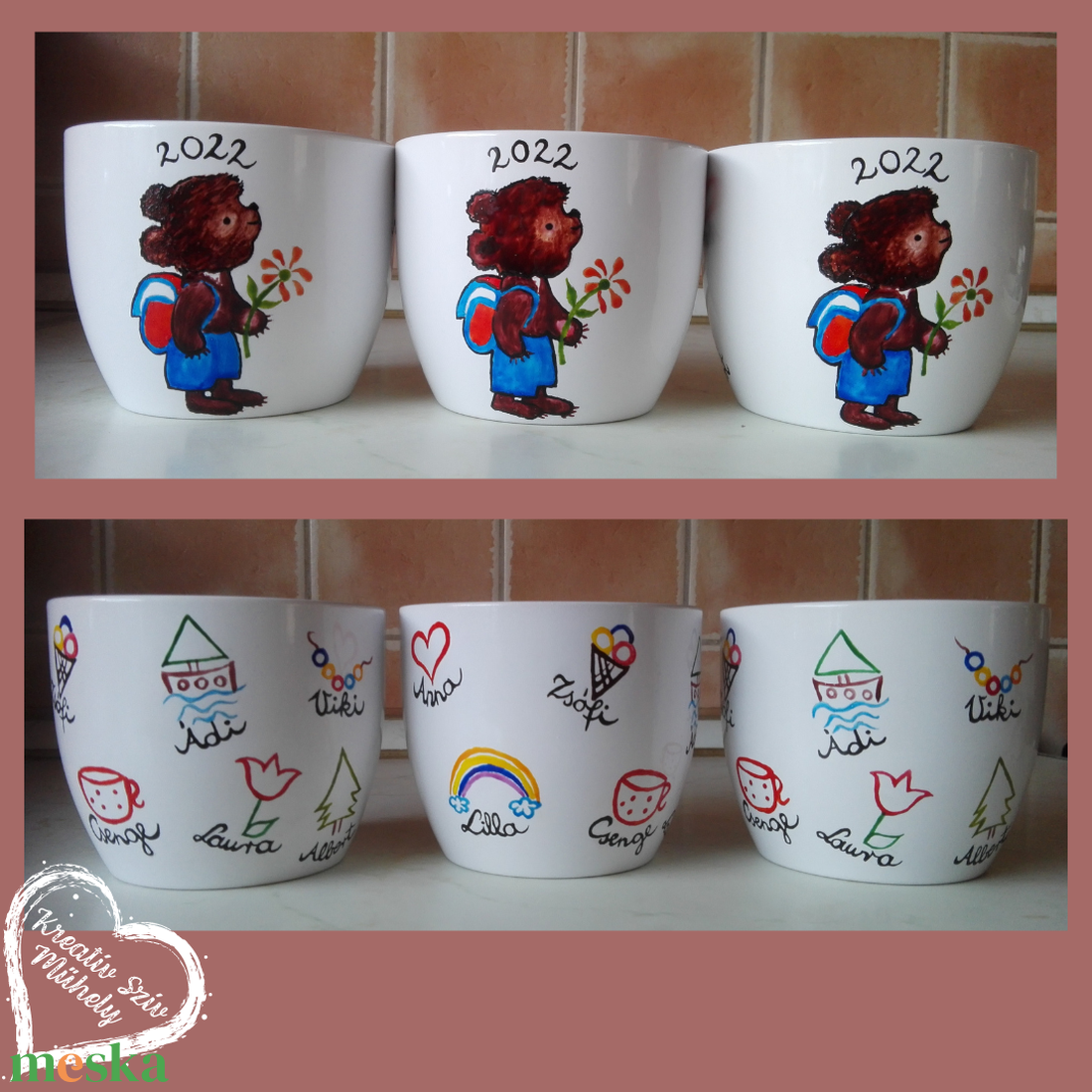 Festett kaspó/virágtartó-ballagási ajándék-ballagás óvoda/iskola/bölcsöde/évzáró/nyugdíjas búcsúztató - otthon & életmód - dekoráció - virágdísz és tartó - cserép & kaspó - Meska.hu