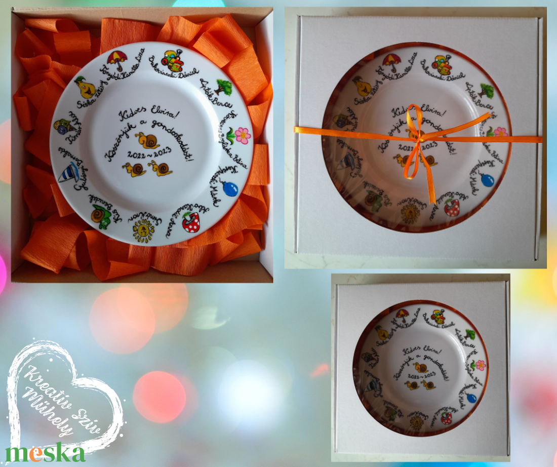 Festett tányér-ballagási ajándék-óvoda/iskola - otthon & életmód - konyhafelszerelés, tálalás - tálalás - tányér & étkészlet - Meska.hu