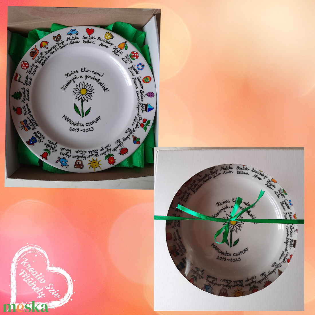 Festett tányér-ballagási ajándék-óvoda/iskola - esküvő - emlék & ajándék - köszönőajándék - Meska.hu