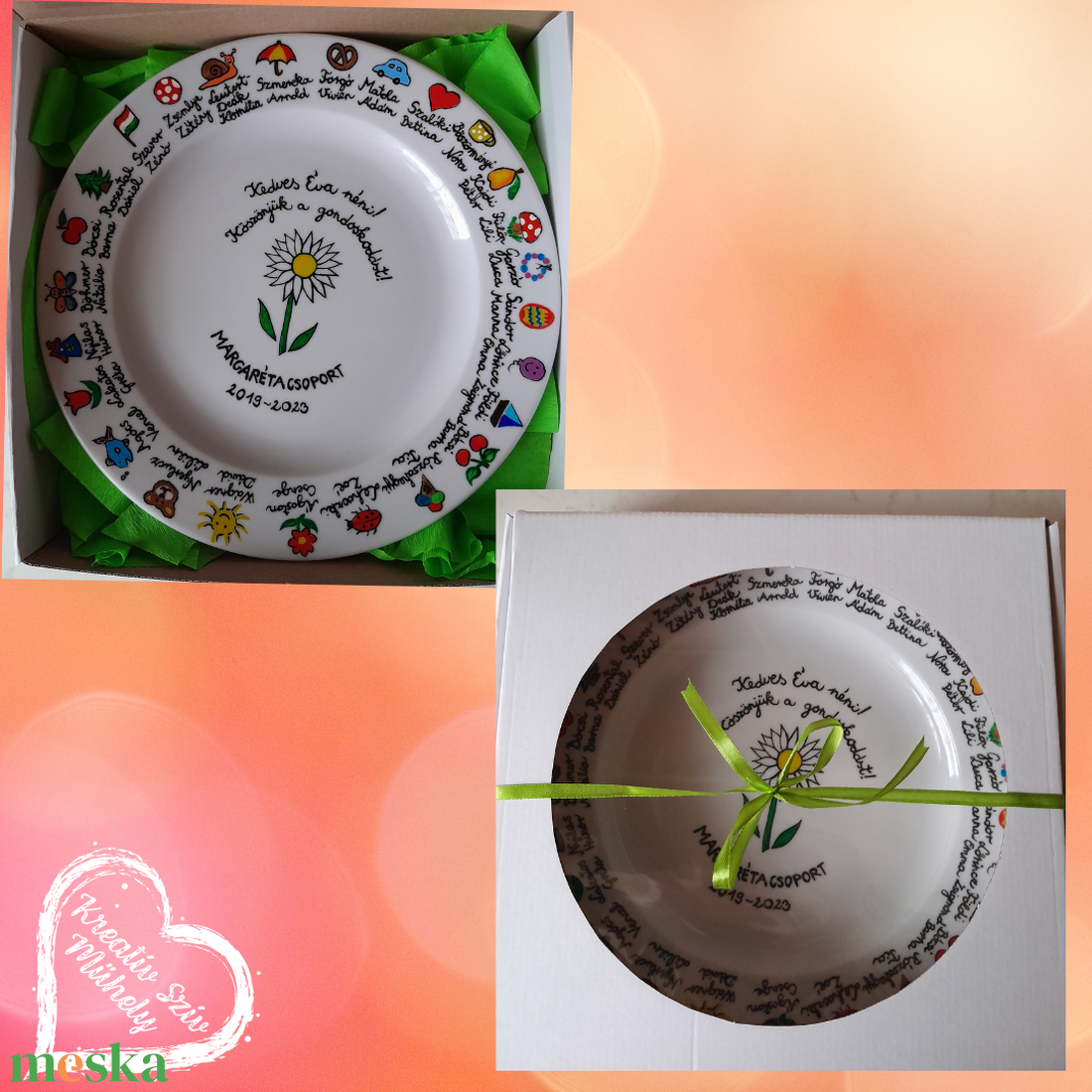 Festett tányér-ballagási ajándék-óvoda/iskola - esküvő - emlék & ajándék - köszönőajándék - Meska.hu