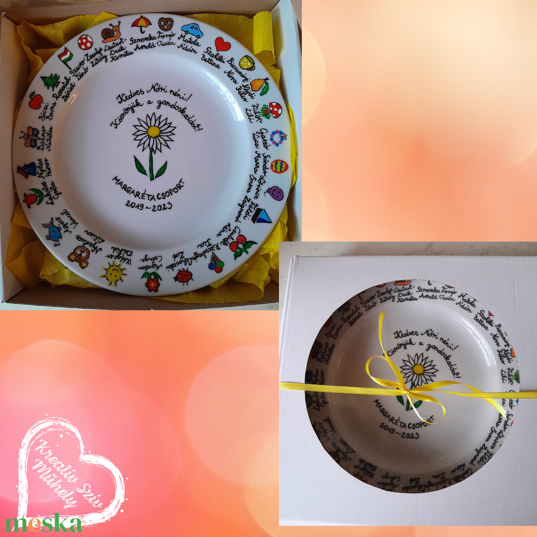 Festett tányér-ballagási ajándék-óvoda/iskola - esküvő - emlék & ajándék - köszönőajándék - Meska.hu