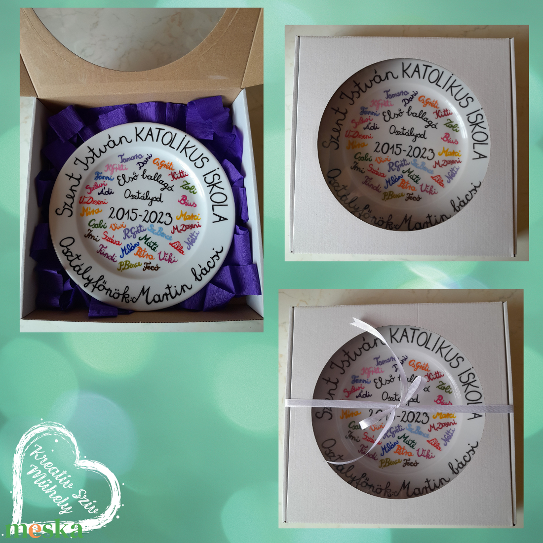 Festett tányér-ballagási ajándék-óvoda/iskola - otthon & életmód - konyhafelszerelés, tálalás - tálalás - tányér & étkészlet - Meska.hu