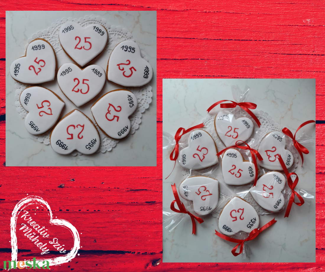 Évfordulós Mézeskalács - Szív forma/ajándék-osztálytalálkozó - esküvő - emlék & ajándék - köszönőajándék - Meska.hu