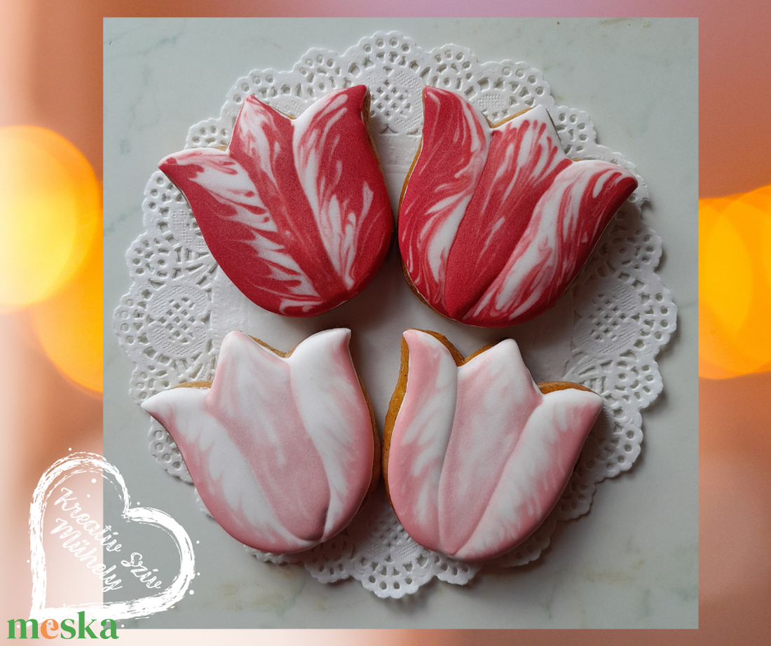Tulipán Mézeskalács - Tulipán forma/ajándék-anyáknapja/pedagógusnap/évzáró/ballagás - esküvő - emlék & ajándék - köszönőajándék - Meska.hu