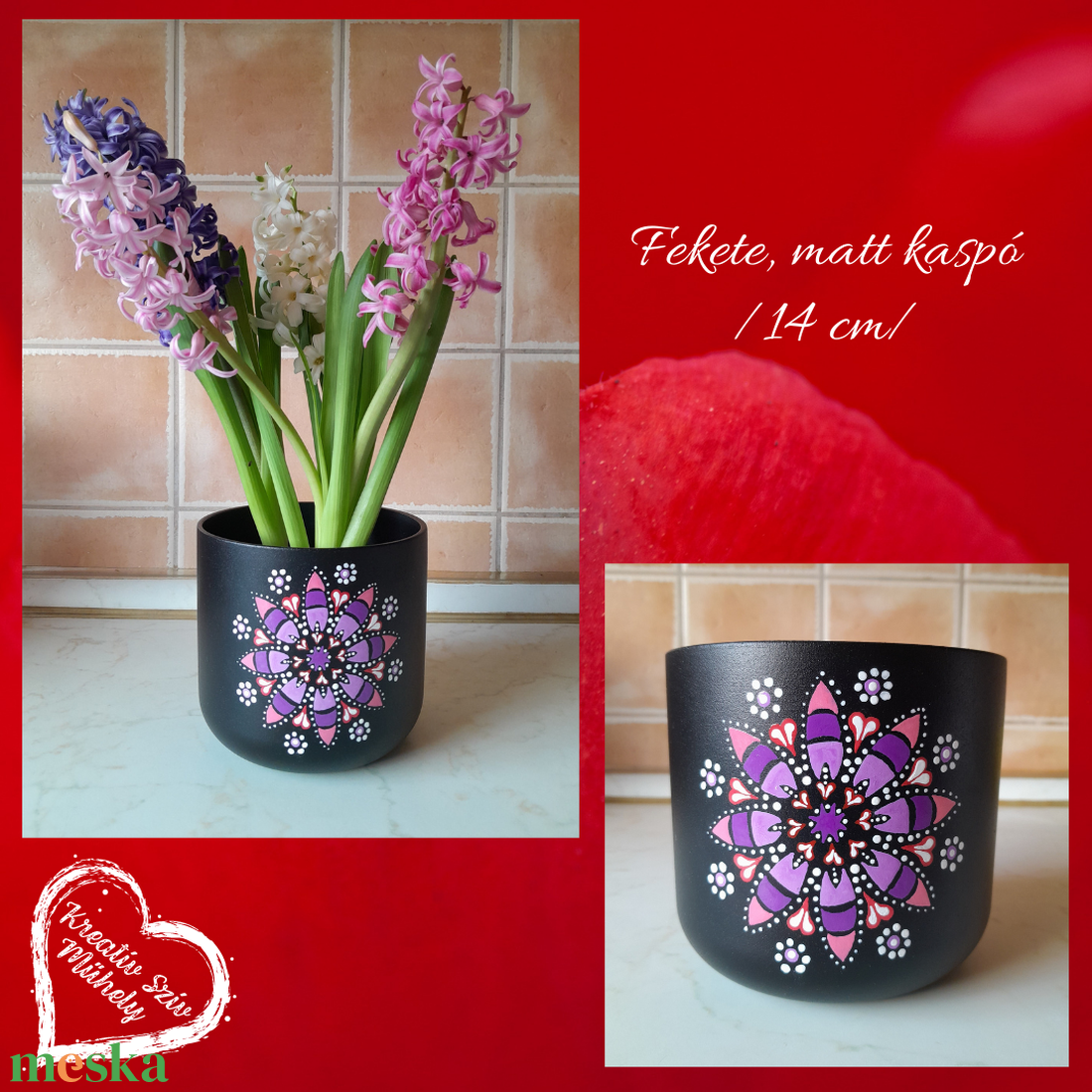 Kaspó mandala mintával ajándék-ballagás/óvoda/iskola/bölcsöde/évzáró/búcsúztató/ - otthon & életmód - dekoráció - virágdísz és tartó - cserép & kaspó - Meska.hu