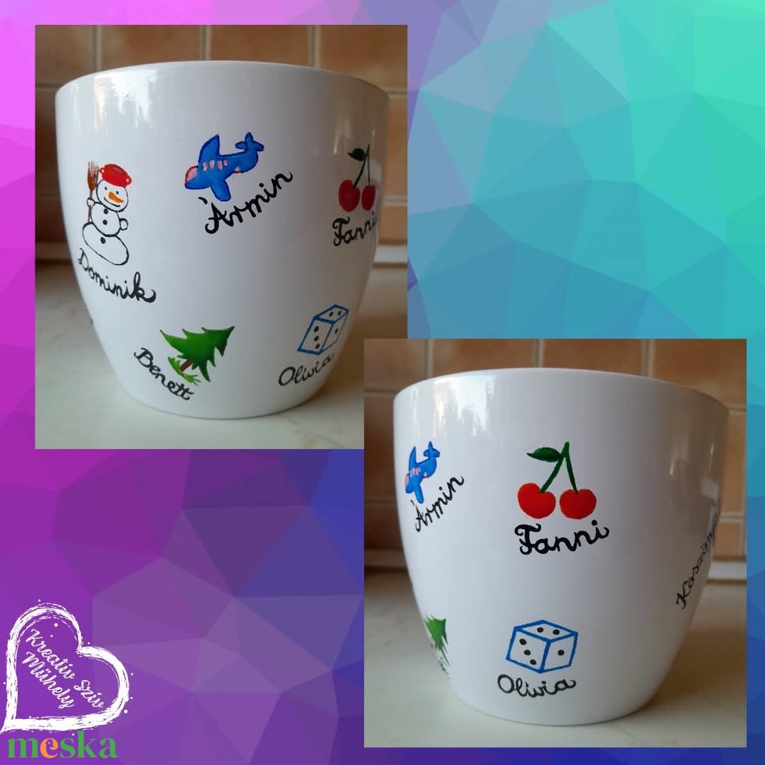 Festett kaspó/virágtartó-ballagási ajándék-ballagás óvoda/iskola/bölcsöde/évzáró/búcsúztató - otthon & életmód - dekoráció - virágdísz és tartó - cserép & kaspó - Meska.hu