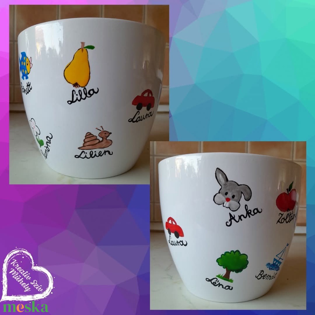 Festett kaspó/virágtartó-ballagási ajándék-ballagás óvoda/iskola/bölcsöde/évzáró/búcsúztató - otthon & életmód - dekoráció - virágdísz és tartó - cserép & kaspó - Meska.hu