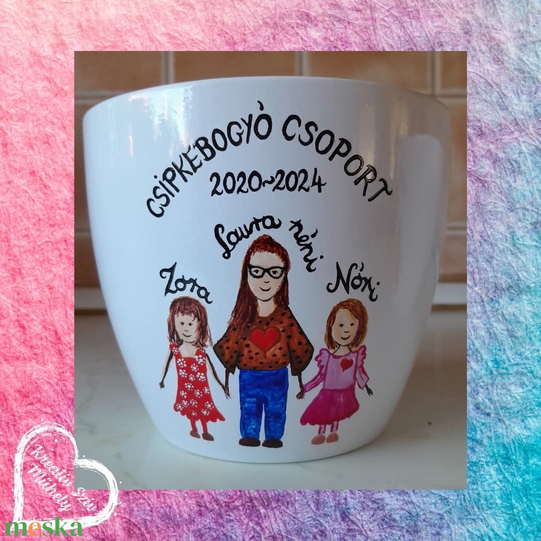 Festett kaspó/virágtartó-ballagási ajándék-ballagás óvoda/iskola/bölcsöde/évzáró/búcsúztató - otthon & életmód - dekoráció - virágdísz és tartó - cserép & kaspó - Meska.hu