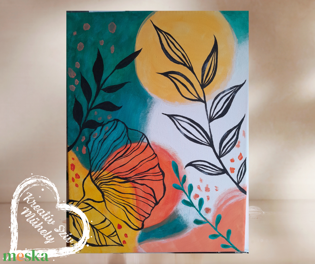 Tavaszi kép-lakásdekoráció-akrilfestmény-30 x 40 cm - otthon & életmód - dekoráció - fali és függő dekoráció - falra akasztható dekor - Meska.hu