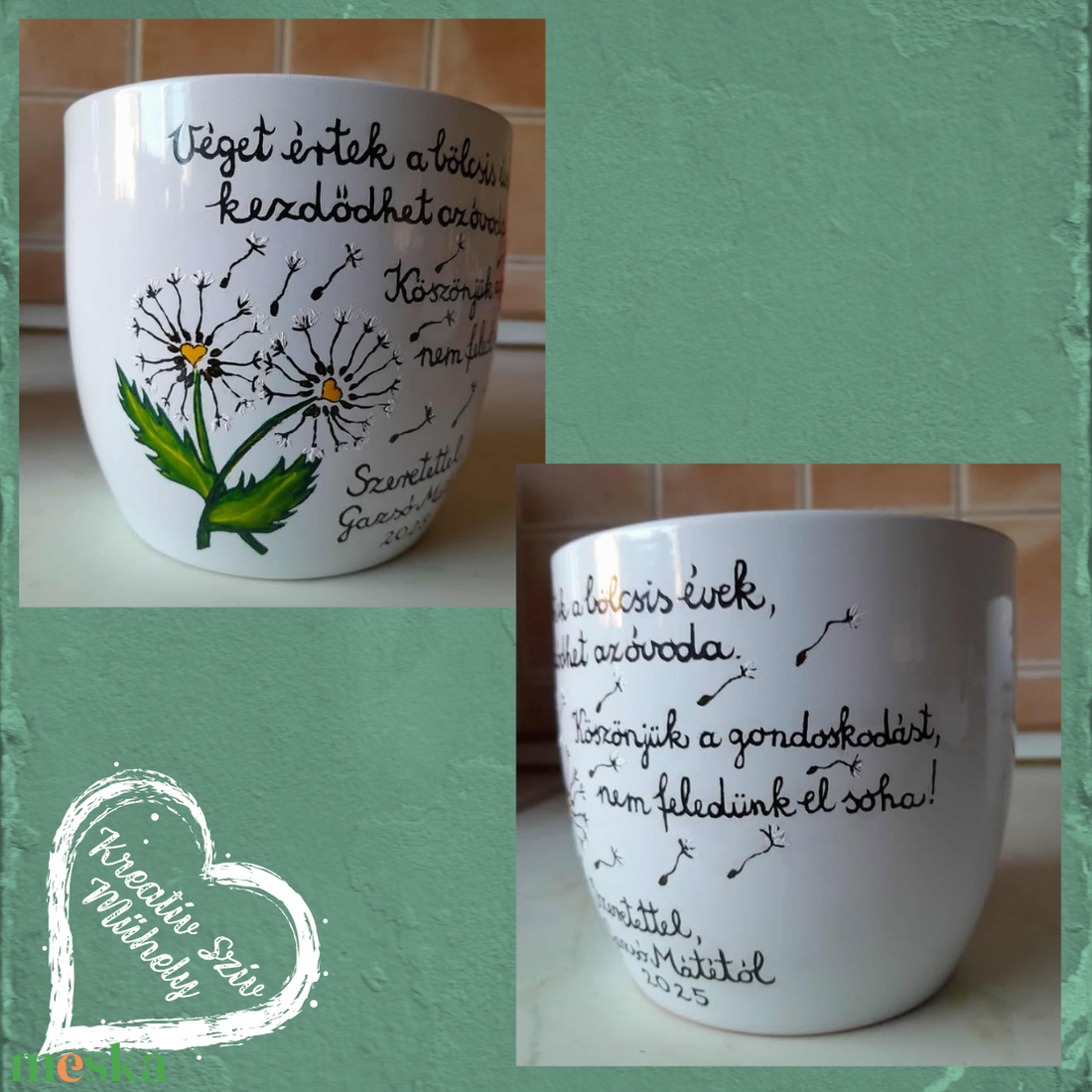 Festett kaspó/virágtartó-ballagási ajándék-ballagás óvoda/iskola/bölcsöde/évzáró/búcsúztató - otthon & életmód - virágdekoráció - virágtartó - kaspó - Meska.hu