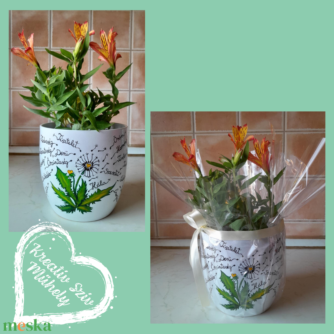 Festett kaspó/virágtartó-ballagási ajándék-ballagás óvoda/iskola/bölcsöde/évzáró/búcsúztató - otthon & életmód - virágdekoráció - virágtartó - kaspó - Meska.hu